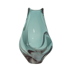 Vintage Czech 1960's Alexandrite glass flower vase mid century modern