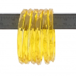 Lot (6) antique Czech golden yellow faceted glass bangles napkin rings