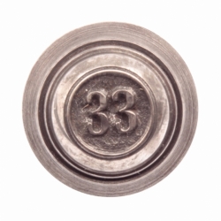 13mm number "33" Art Deco Antique vintage Czech glass button steel punch mold die press stamp cabochon jewelry making