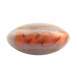 19mm antique Czech peach satin twist aventurine goldstone chrysoprase oval lampwork glass button