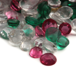Lot (550) micro Czech vintage assorted green clear cranberry round flatback glass rhinestones 