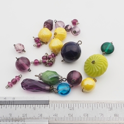 Lot Czech Deco vintage glass beads findings