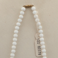 Vintage Czech necklace white rondelle round glass beads 