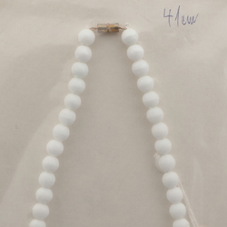 Vintage Czech necklace white black rondelle melon teardrop glass beads 