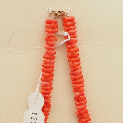 Vintage Czech necklace coral orange glass beads 