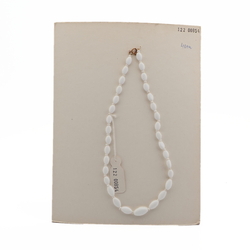 Vintage Czech necklace gradual white oval glass beads 