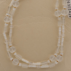 Vintage Czech necklace satin atlas frost glass beads 