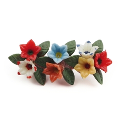 Vintage 30's celluloid flowers pin brooch