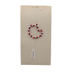 Vintage Czech elastic bracelet red white blue glass beads