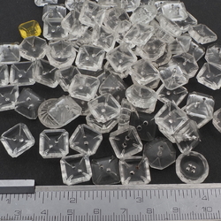 Lot (78) Czech Vintage crystal clear octagon square glass buttons 12/13mm