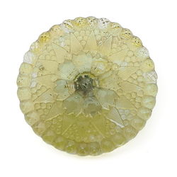 Large Antique Victorian Czech sunburst yellow lacy glass button 29mm