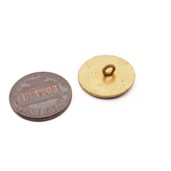 Vintage Czech round tartan enamel metal button 18mm