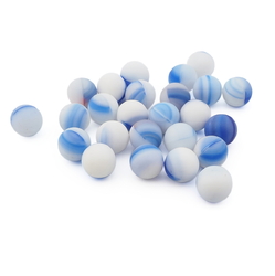 Lot (25) Czech retro Vintage swirl bicolor glass marbles blue and white 13.5mm