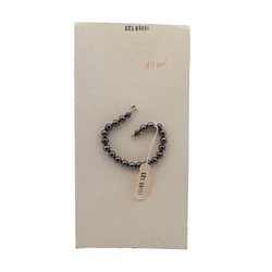Vintage Czech bracelet hematite metallic glass beads