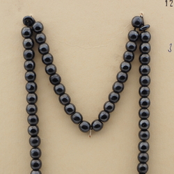 Vintage prayer bead strand 66 Czech hematite glass beads 