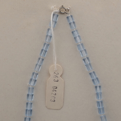 Vintage Czech necklace blue pentagon flower glass beads 