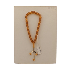 Vintage prayer bead strand Czech topaz glass beads 