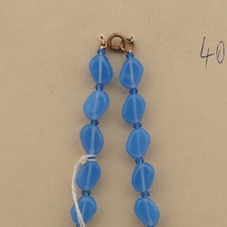 Vintage Czech necklace blue opaline glass beads