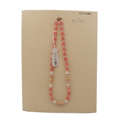 Vintage Czech necklace opaline pink frost glass beads