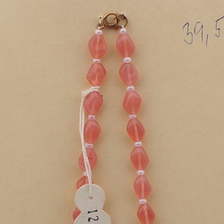 Vintage Czech necklace opaline pink frost glass beads
