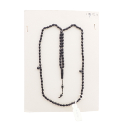 Vintage prayer bead strand 99 black Czech glass beads 