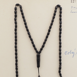 Vintage prayer bead strand 99 Czech black glass beads