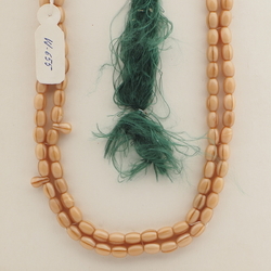 Vintage Muslim prayer bead strand 99 beige satin glass beads 