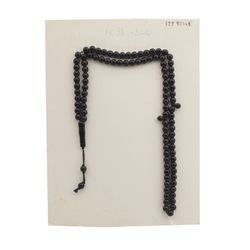 Vintage Czech black glass beaded prayer bead strand 