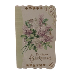 Vintage German Art Nouveau floral wedding congratulations greeting card