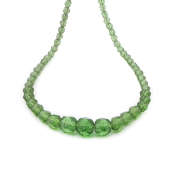 Vintage Deco Czech necklace gradual green English cut glass beads