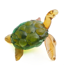 Czech lampwork glass tortoise turtle figurine ornament 
