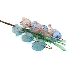 Czech lampwork glass bead bell flowers stem ornament