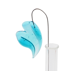 Czech lampwork glass blue heart earring headpin glass bead 