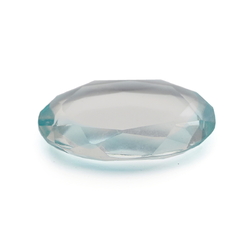 Czech antique aqua bicolor oval glass rhinestone 30x22mm