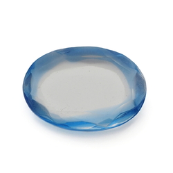 Czech antique blue bicolor oval glass rhinestone 30x22mm