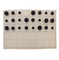 Sample card (23) Czech vintage black glass buttons
