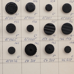 Sample card (23) Czech vintage black glass buttons