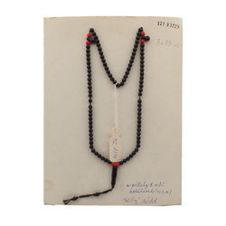 Vintage Czech black red glass bead Misbaha prayer strand 