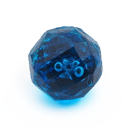 Antique 1800's Czech blue faceted dimi ball glass button 8mm 