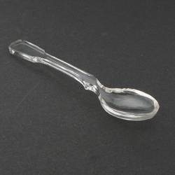 Antique Czechoslovakian crystal clear glass tea spoon 4.4"