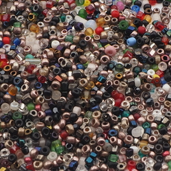 Lot (1100) Czech vintage mixed glass seed beads rondelle bugle micro