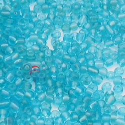 Lot (700) Czech vintage transparent blue glass seed beads