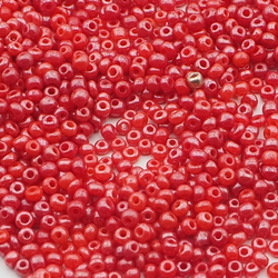 Lot (1000) Czech vintage red lustre glass seed beads