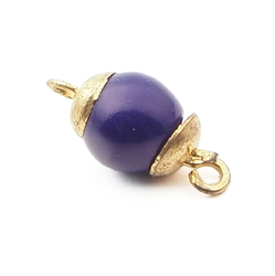 Czech Vintage 1 strand blue glass bead necklace clasp closer