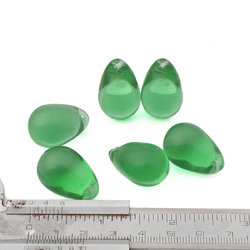 Lot (6) Vintage Czech bicolor uranium green glass grape Chandelier fruit lamp prism beads 24mm