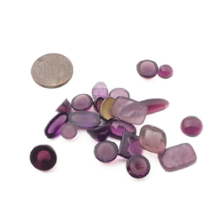Lot (22) Czech vintage purple glass rhinestones cabochons