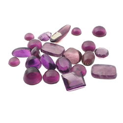 Lot (22) Czech vintage purple glass rhinestones cabochons
