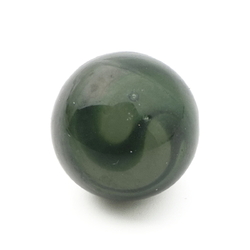 Antique Victorian Czech green swirl opaline lampwork glass ball button 12mm