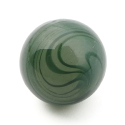 Antique Czech green swirl opaline lampwork glass ball button 11mm