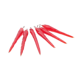 Lot of (6) lampwork red twist earring pendant glass beads